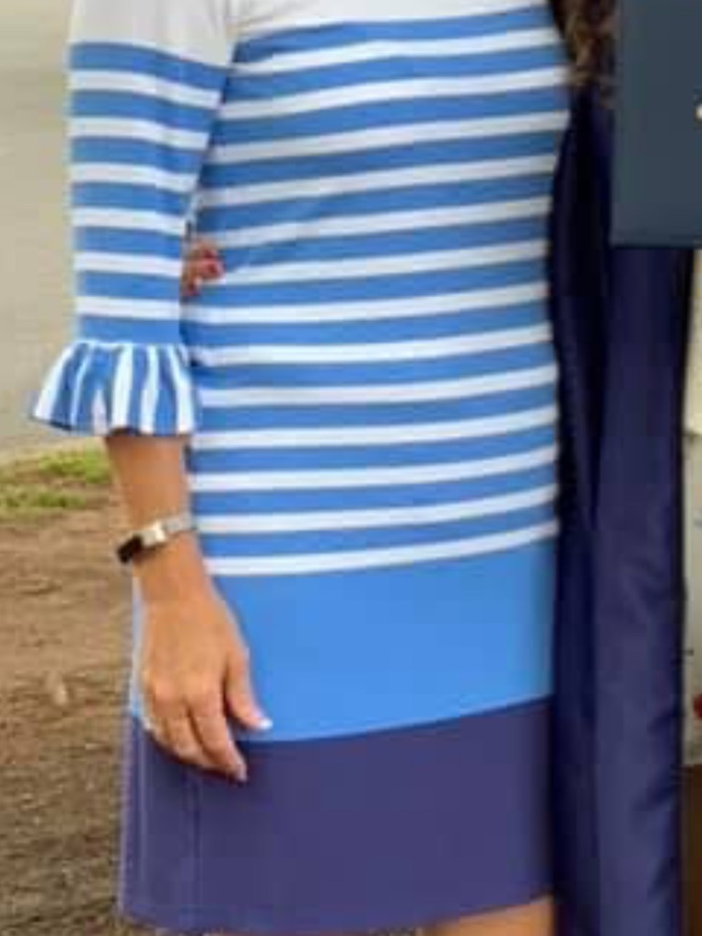 Lilly Pulitzer Cream/Blue Dress, SZ M.  Worn once.